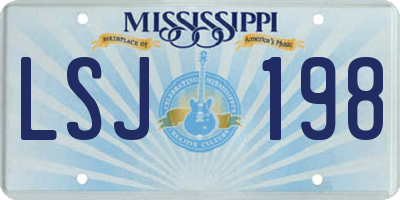 MS license plate LSJ198