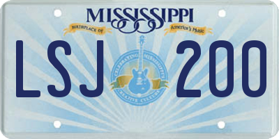 MS license plate LSJ200