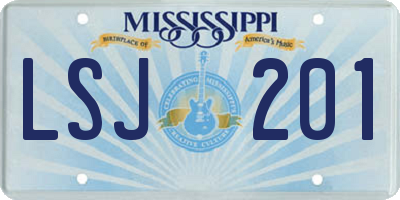 MS license plate LSJ201