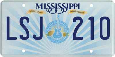 MS license plate LSJ210