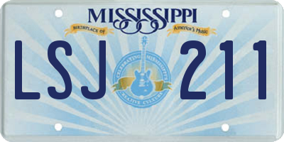 MS license plate LSJ211
