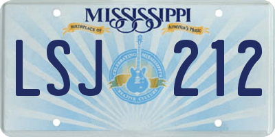 MS license plate LSJ212