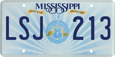 MS license plate LSJ213