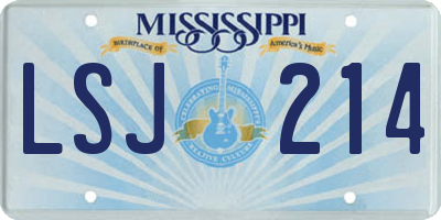 MS license plate LSJ214