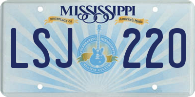 MS license plate LSJ220