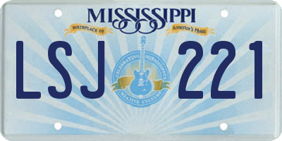 MS license plate LSJ221