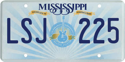 MS license plate LSJ225
