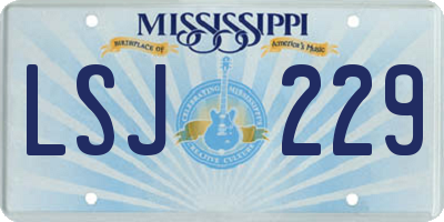 MS license plate LSJ229