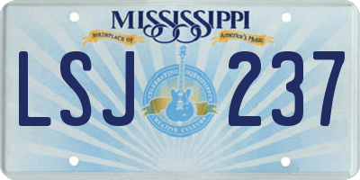 MS license plate LSJ237