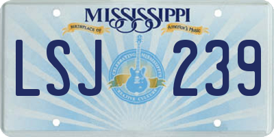 MS license plate LSJ239