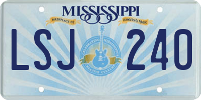MS license plate LSJ240