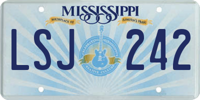 MS license plate LSJ242