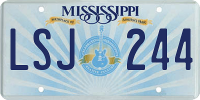 MS license plate LSJ244