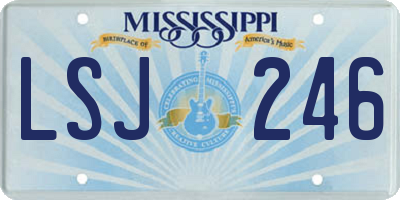 MS license plate LSJ246