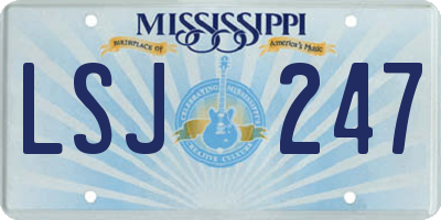 MS license plate LSJ247