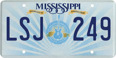 MS license plate LSJ249