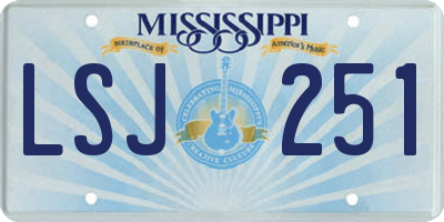 MS license plate LSJ251