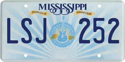 MS license plate LSJ252