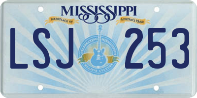 MS license plate LSJ253