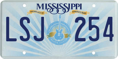 MS license plate LSJ254