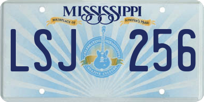MS license plate LSJ256