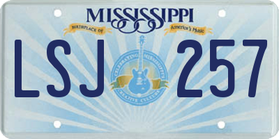 MS license plate LSJ257
