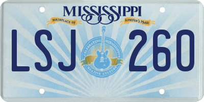 MS license plate LSJ260