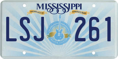 MS license plate LSJ261