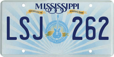 MS license plate LSJ262