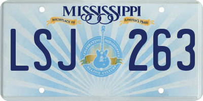 MS license plate LSJ263