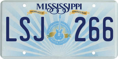 MS license plate LSJ266