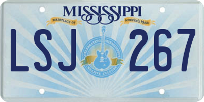 MS license plate LSJ267
