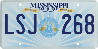 MS license plate LSJ268