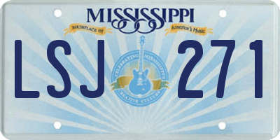 MS license plate LSJ271