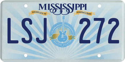 MS license plate LSJ272