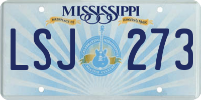 MS license plate LSJ273