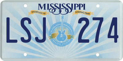 MS license plate LSJ274