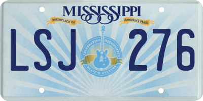 MS license plate LSJ276