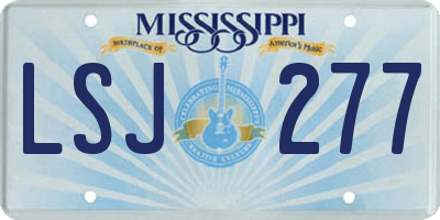 MS license plate LSJ277