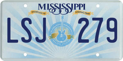 MS license plate LSJ279