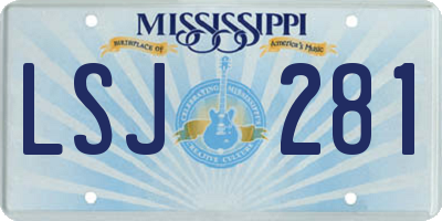 MS license plate LSJ281