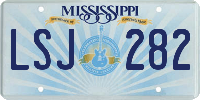 MS license plate LSJ282