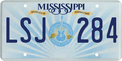 MS license plate LSJ284