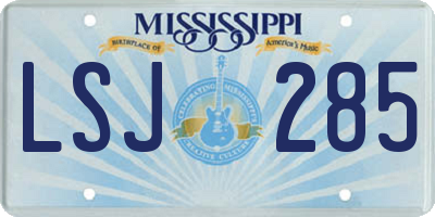 MS license plate LSJ285