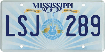 MS license plate LSJ289