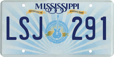 MS license plate LSJ291