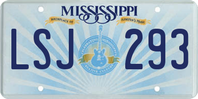 MS license plate LSJ293