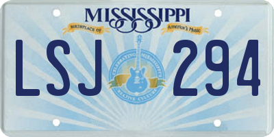 MS license plate LSJ294