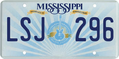 MS license plate LSJ296