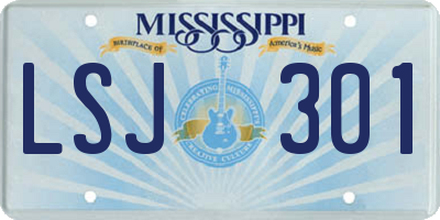 MS license plate LSJ301